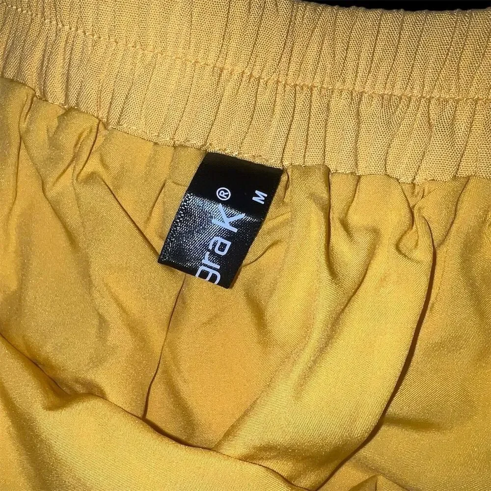 Allegrace Women's Vintage Yellow A-Line Skirt M Knee Length Casual